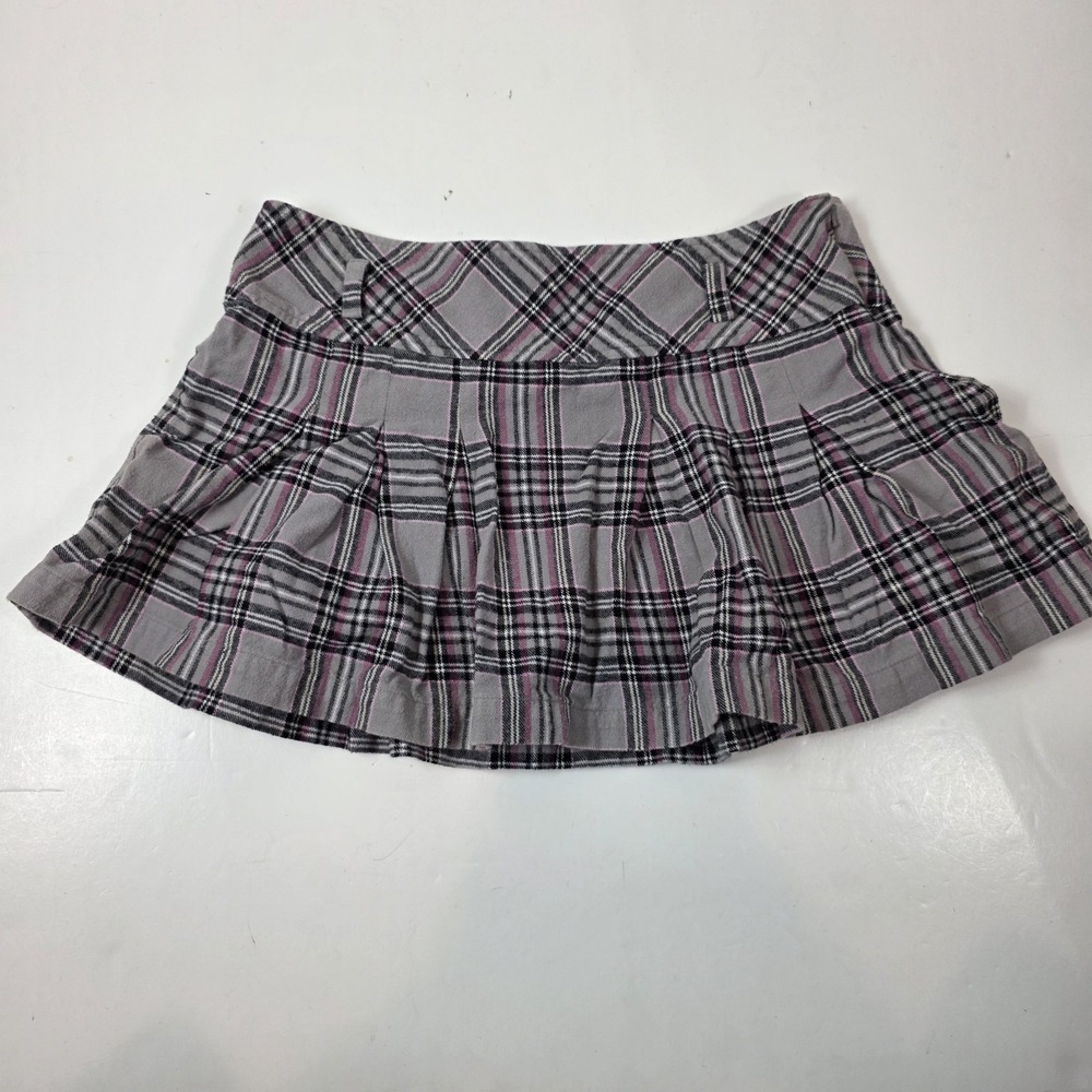 y2k Mudd women's plaid mudd mini skirt large gray